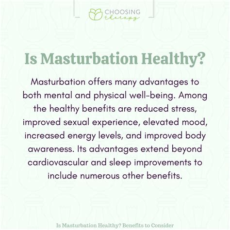 Masturbation: Facts & Benefits .